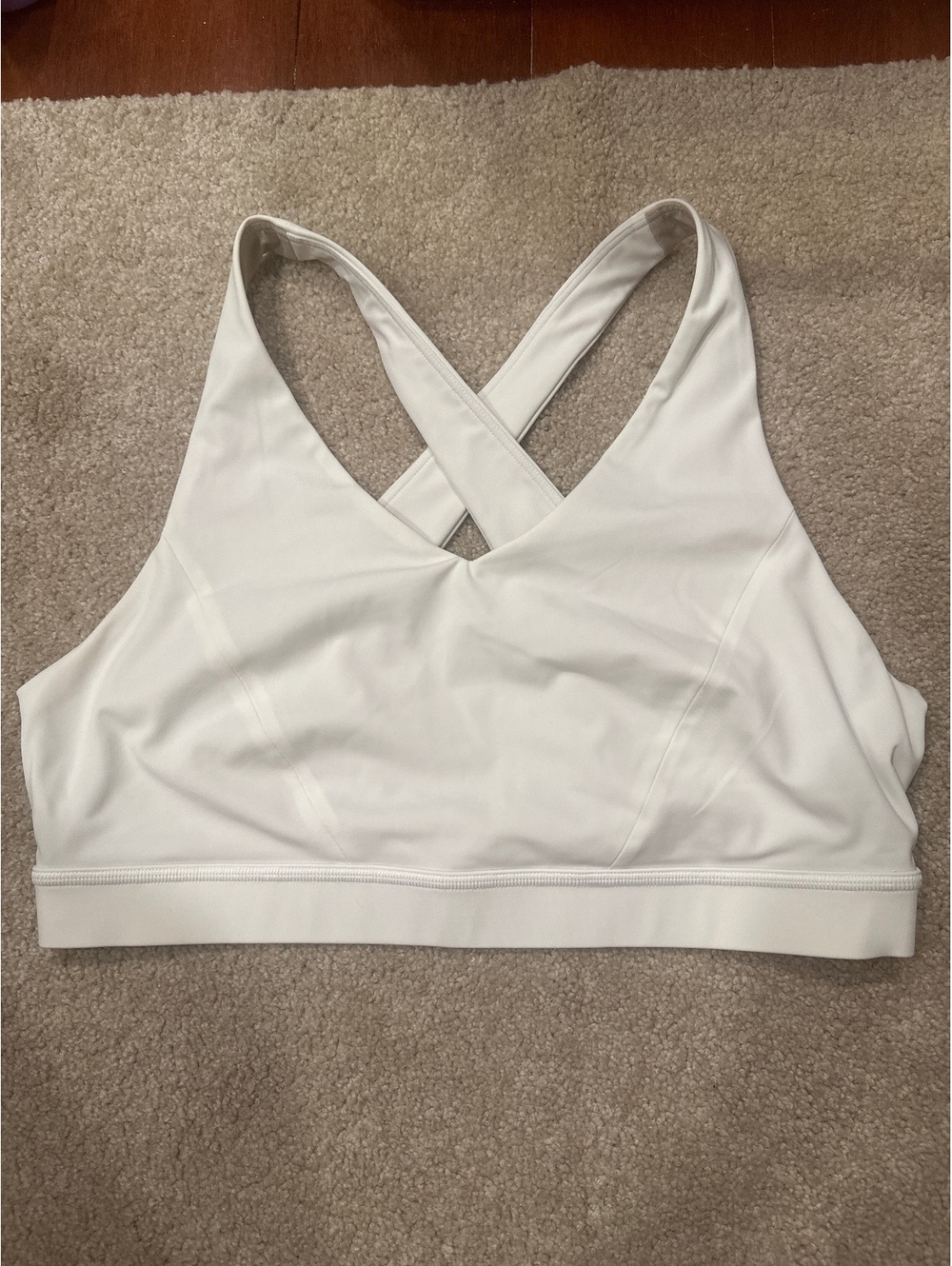 (3)Lululemon White Cross Back Sports Bra Size 12